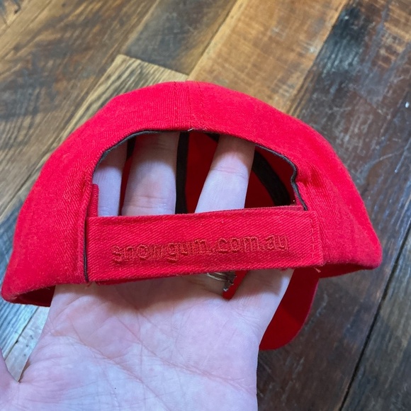 Snowgum Red Cotton Baseball Cap Adjustable Strapback Hat - Picture 8 of 10